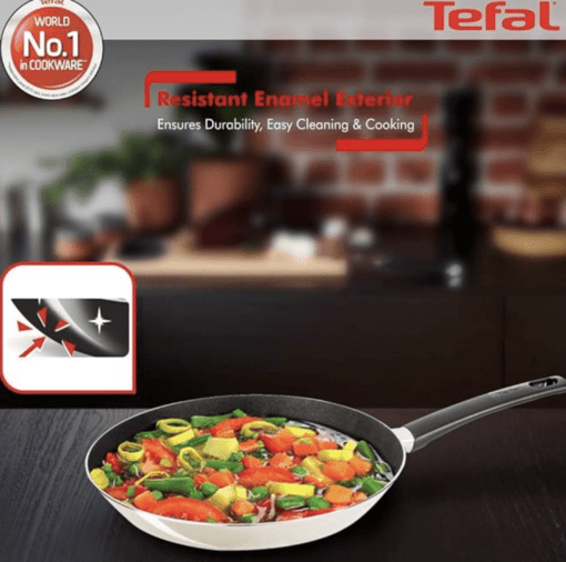 Tefal Paris Edition Non-Stick Aluminium Frying Pan, 1.6 Liters/24 cm, Beige - Image 2